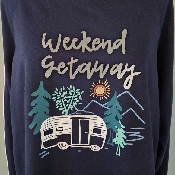 Joyspun Lounge Pajama Set. Navy. Striped. Size L. Casual Comfy Cozy Cute - Picture 2 of 8